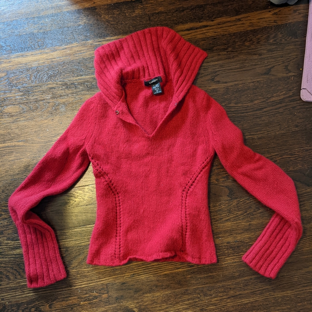 Express Merino Wool Sweater XS Red